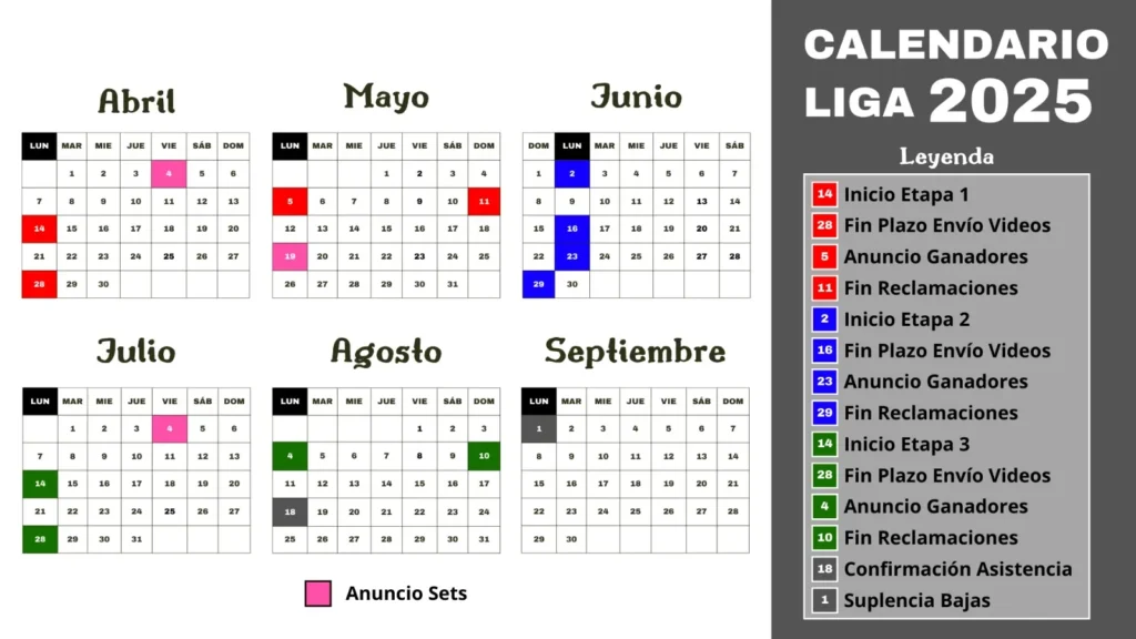 Calendario Oficial Liga Online FESWC 2025